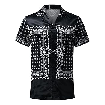 Bandana Shirts for Men Mens Luxury Outfit Set Floral Printed