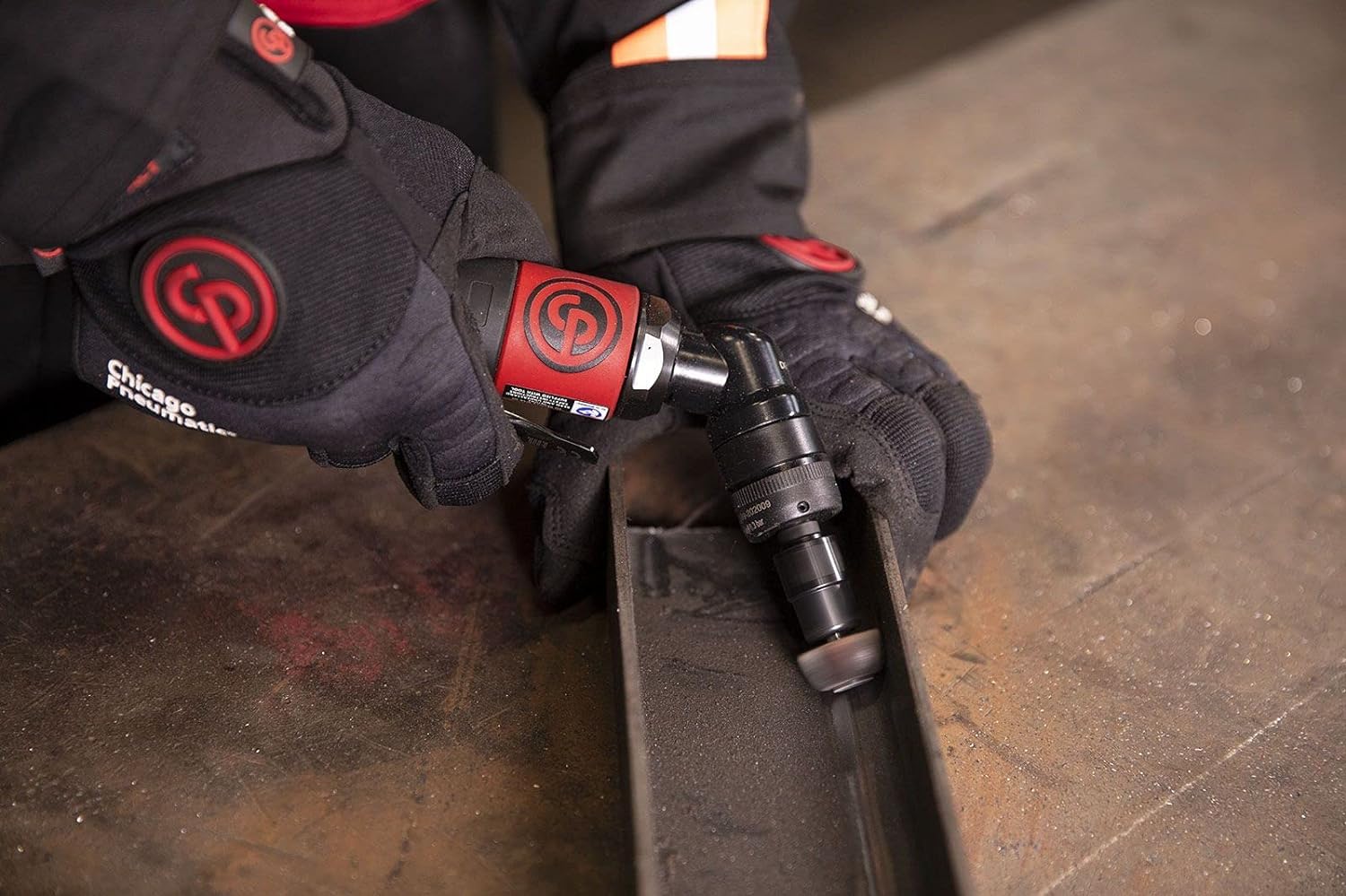 Chicago Pneumatic - CP7408-1/4 (6 mm) Meuleuse pneumatique - Angle - Puissance maximale : 0,34 hp - 1/4 (6,4 mm) - 23000 tr/min, rouge