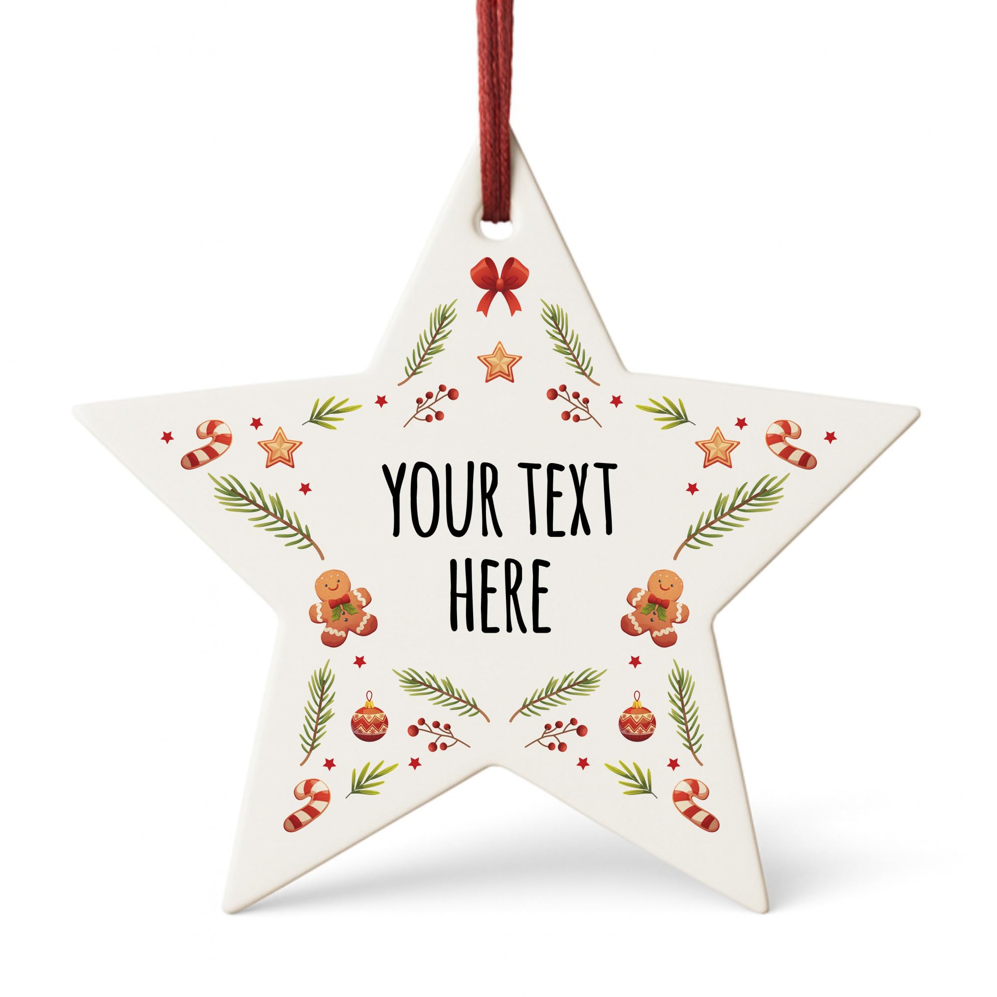 Red Ocean Personalised Christmas Tree Bauble For Couple Family Baby Secret Santa Acrylic Custom Message Christmas Tree Ornament For Him Her Keepsake