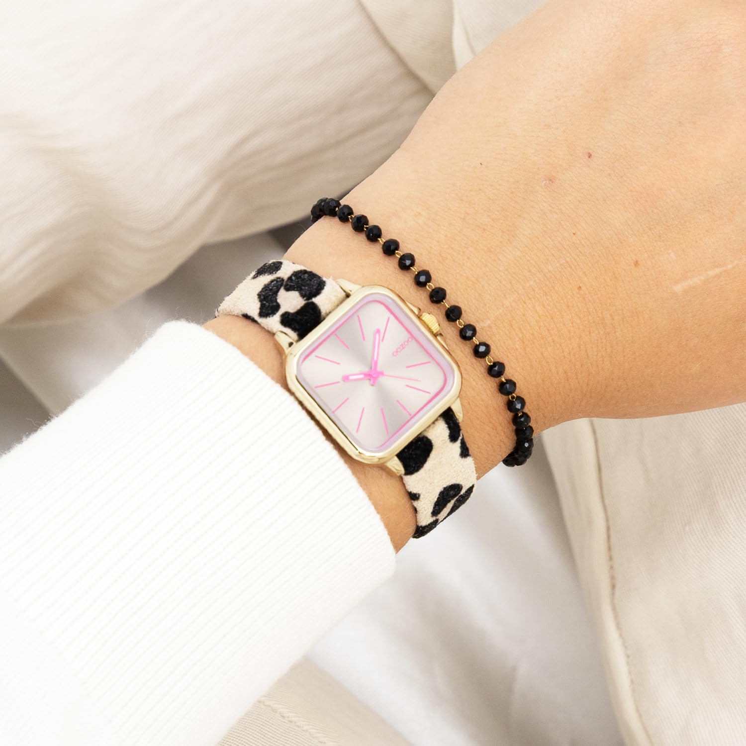 Oozoo Timepieces Damen Uhr - Armbanduhr Damen mit Lederarmband | Hochwertige Uhr für Frauen - Edle Analog Damenuhr in quadratisch