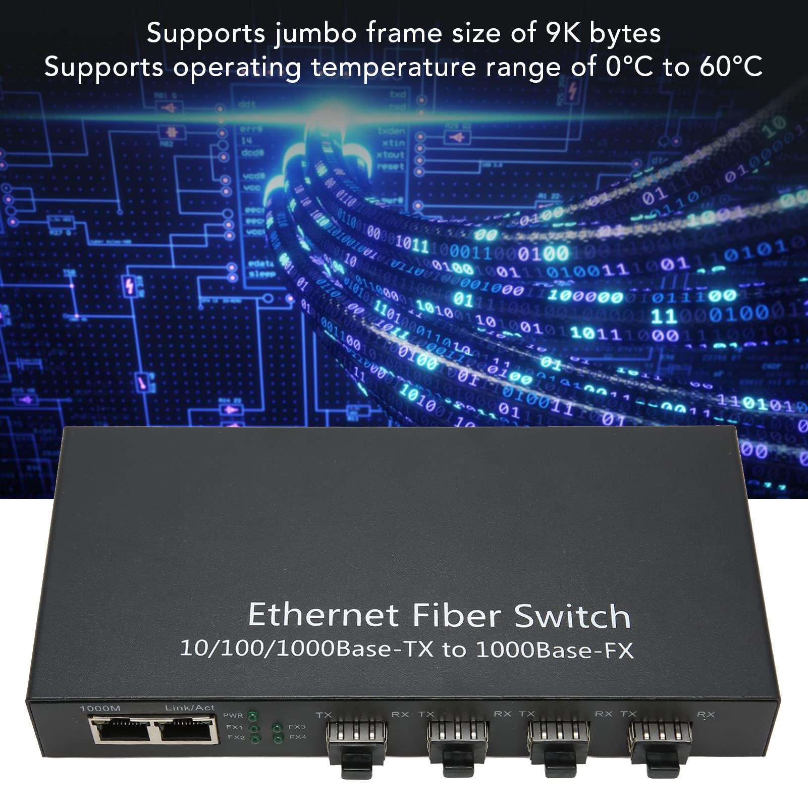 SFP Gigabit Ethernet, Commutateur Fibre Ethernet 4 Ports Optiques 2 Ports électriques, jusqu'à 120 Km, émetteur-récepteur Fibre Ethernet 10 100 1000 M
