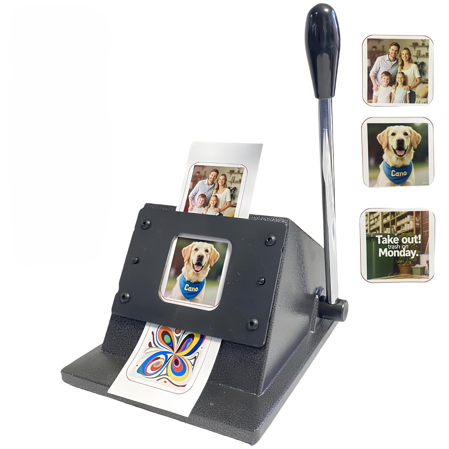 2.4''x2.4'' Square Paper Punch Cutter for Paper, Photos, Cardstock | Heavy-Duty Square Corner Hole Punch for 2'' x 2'' Fridge Magnet Making