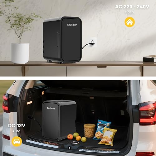 Enventor 6L 8 Lattine Mini Frigo Nero, 12V/220V - 7