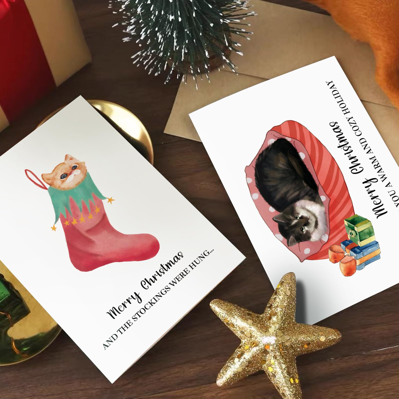 Snapklik.com : Funny Cat Christmas Cards Bulk, Cute Christmas Cards For ...