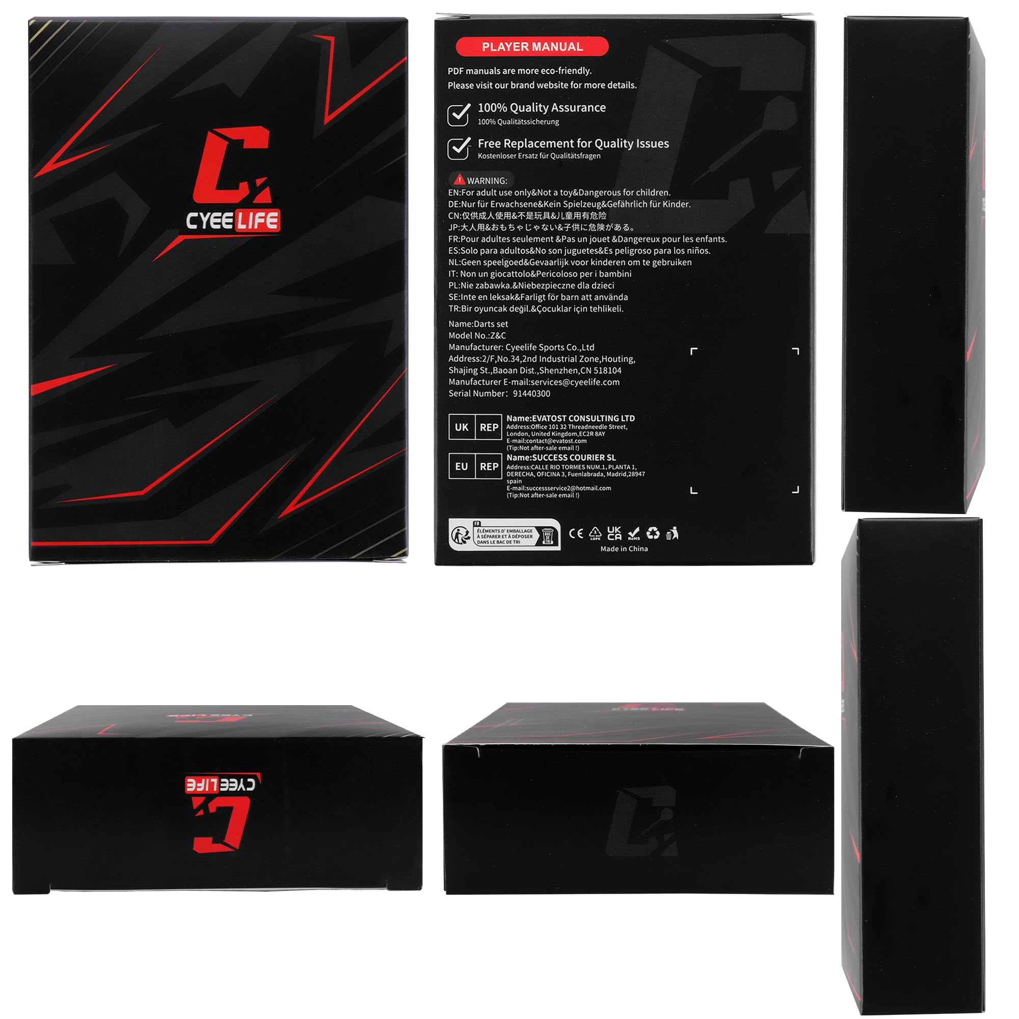 CyeeLife Fléchettes Pointe Acier 12 pcs,Fléchettes Pointe Métal,Jeu de Fléchettes avec 4 Couleurs d'Ailettes,Set Complet pour Débutants