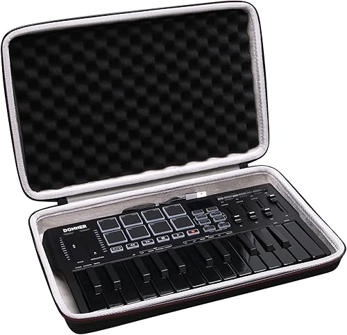 LTGEM - Funda rígida de EVA para Donner DMK25 DMK25 Pro portátil USB MIDI controlador de teclado - Bolsa protectora de viaje de almacenamiento
