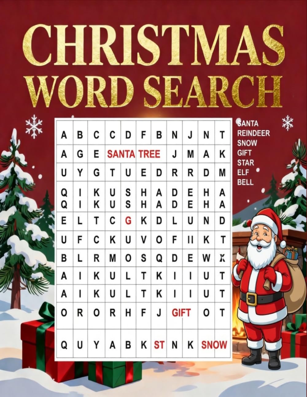 christmas word search puzzle book: Fun Holiday Puzzles for Adults, Kids & the Whole Family to Enjoy This Christmas