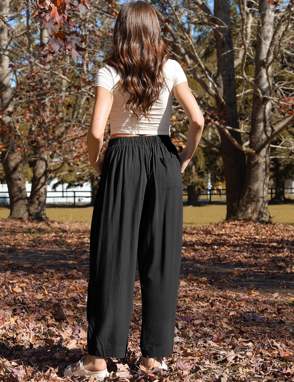 TARSE Women Linen Baggy Harem Pants Summer Drawstring Casual Lounge Pant 2026 Beach Travel Vacation Clothes with Pockets - Image 4