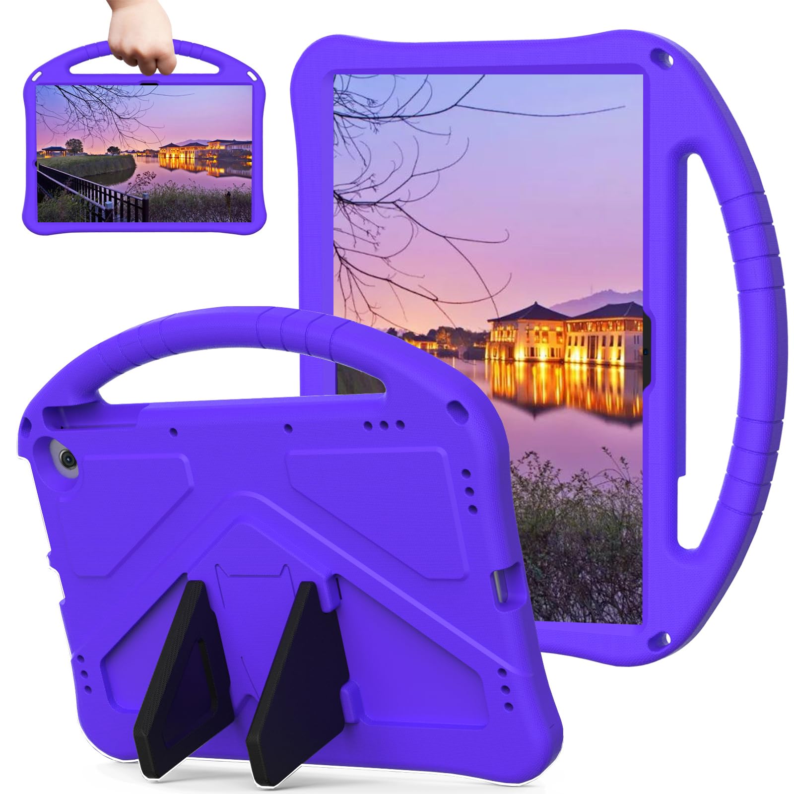 SfulatdcCase with Handle and Kickstand Lightweight Shockproof Tablet Cover Compatible with Google Pixel 11 inch Purple