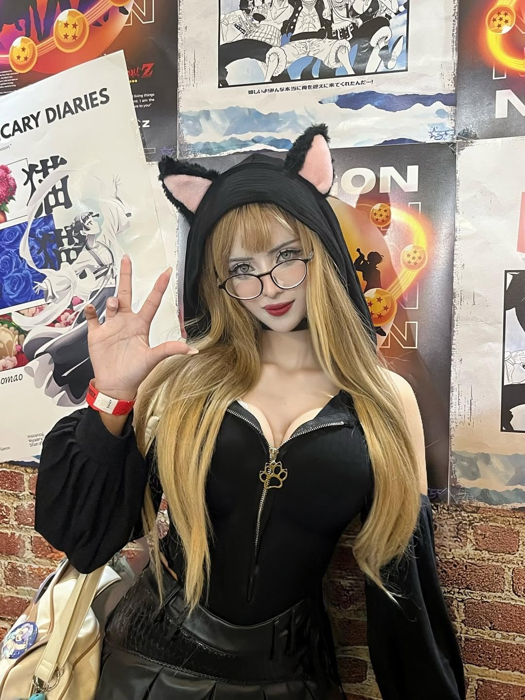 KORURACLUB Sexy Cat Maid Outfit Womens Lingerie Set Kitten Cat Claw Cosplay Sexy Sweater lingerie animal Cosplay lingerie: Black Large-X-Large