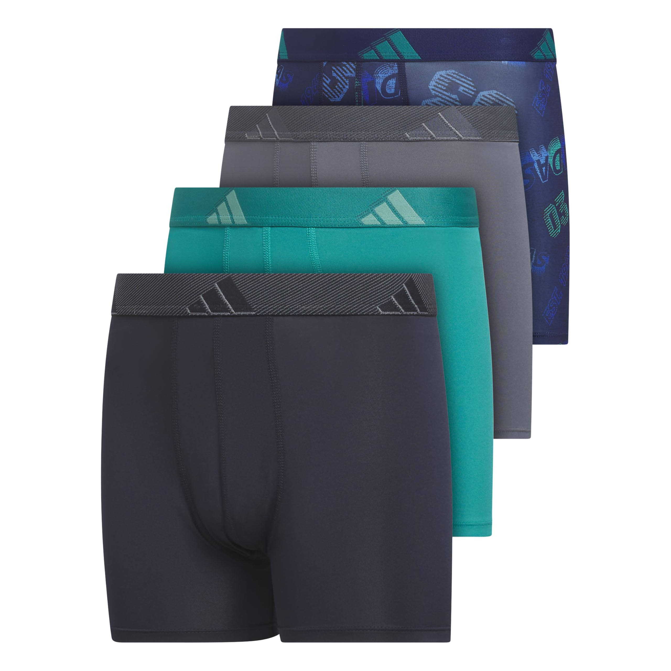 adidas Boys Microfiber Boxer Brief Underwear 4-Pack
