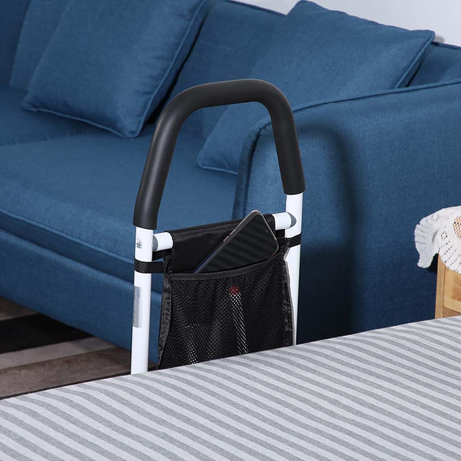 Hidyliu Barandilla de Cama Segura para Personas Mayores, Pasamanos Antideslizante Duradero para Ayuda a la Prevención de Caídas en el Dormitorio, Acero Inoxidable, Ideal para Embarazadas y
