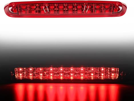 LED 3rd Brake Light, High Mount Stop Light, Third Brake Light Assembly Compatible with 2007-2013 Chevy silverado/GMC Sierra 1500 2500 3500,High Mount Rear Brake Lights, Red