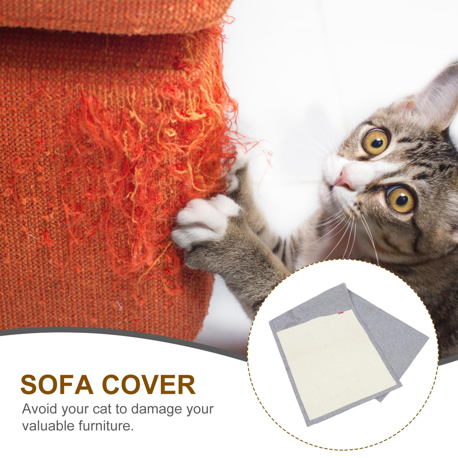 Garra de Sisal Protector contra Arañazos para Sofá Antiarañazos | Funda para Reposabrazos, para Casa y Oficina, Cat Scratch Pad, Suministros Mascotas