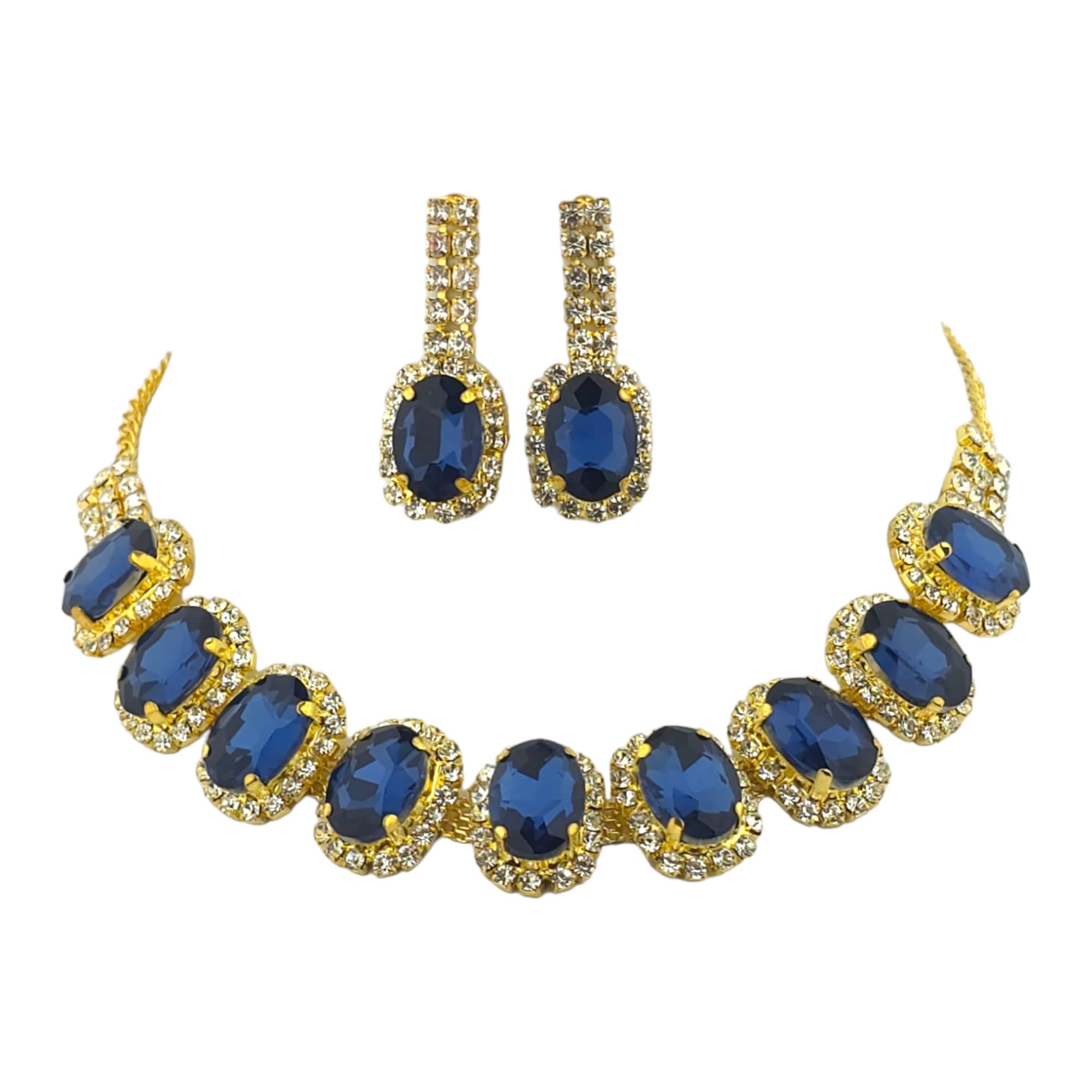 See full amazon price history chart for Nishma Collections Latest Glossy Stone & Gold Rhinestone embellished Earrings and Necklace Set for Women (Navy Blue) Nishma Collections Latest Glossy Stone & Gold Rhinestone embellished Earrings and Necklace Set for Women (Navy Blue) (B0DF6KSKDY) Amazon Price History, Amazon Price Tracker