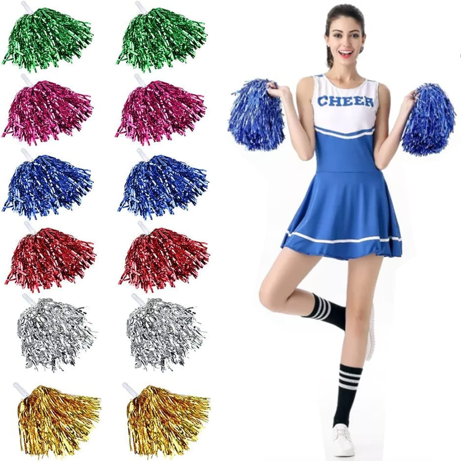 4 Pack Cheerleader Pom Poms Sports Dance Cheer Plastic Pom Poms Cheerleading Sports Spirit Cheering P 192000995