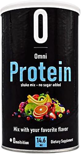 Omnitrition Omni Protein Shake Mix (sin azúcar añadido), sin sabor, 14.6 onzas