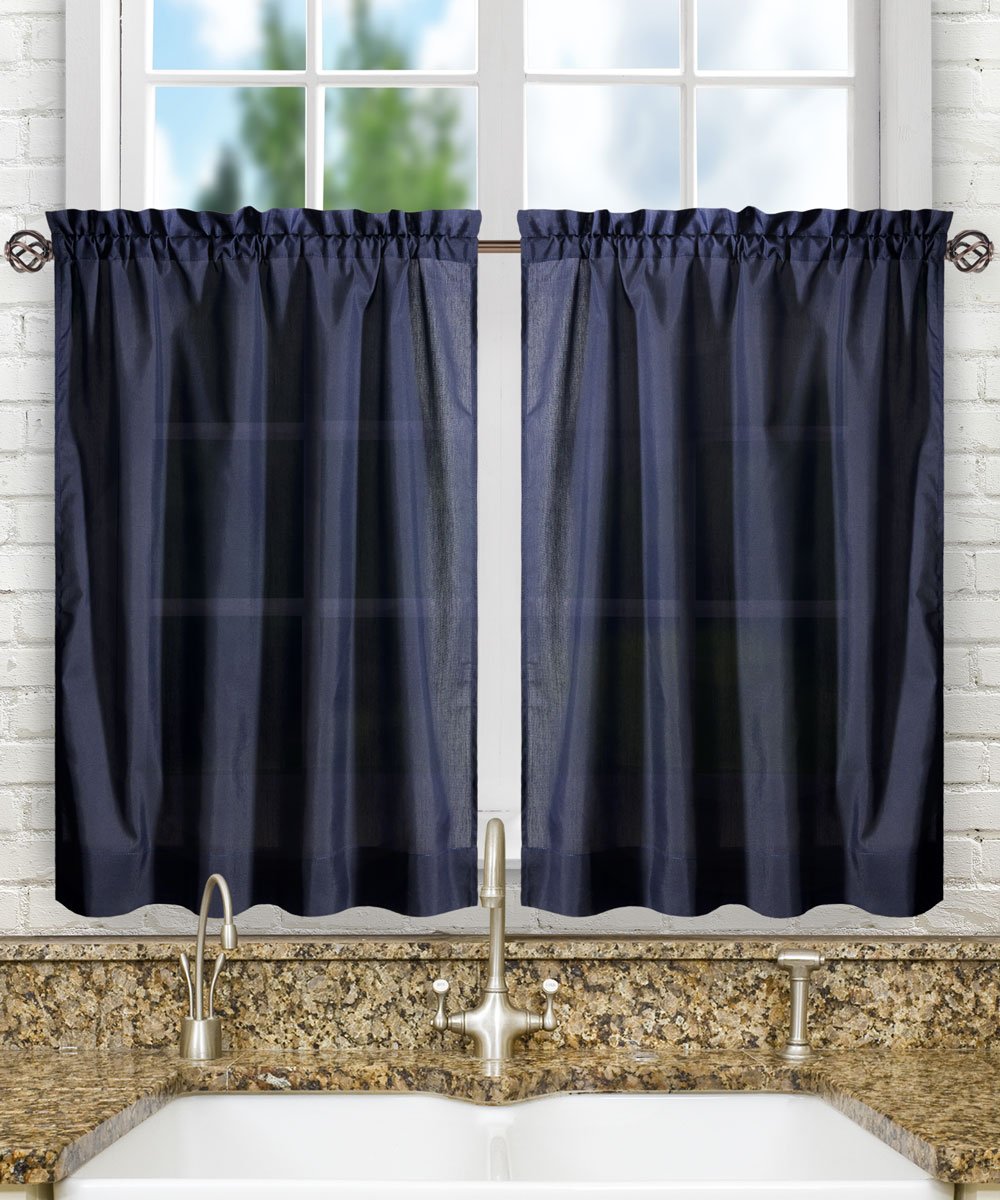 Ellis Curtain Stacey Sheer Tailored Tier Pair Curtains, 56