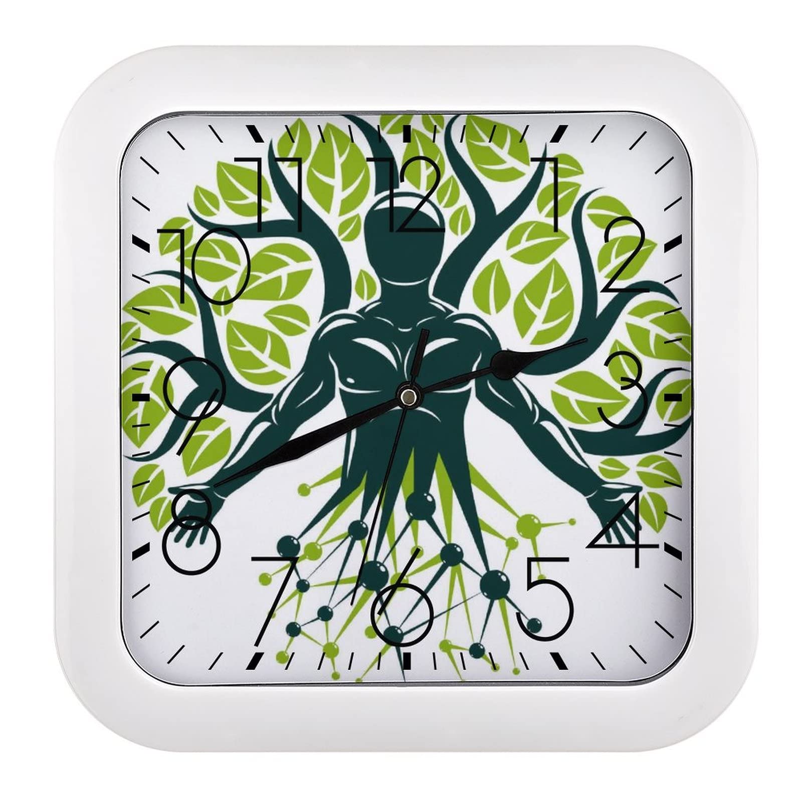 Pendule Murale Silencieuse Arbre Mandala Moderne 26x26cm pour Maison