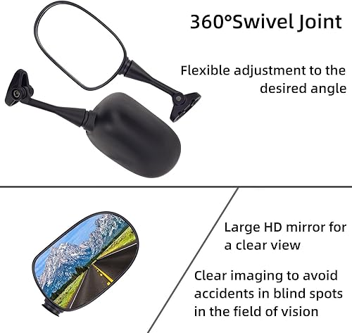 Miniatura 2 de Espejo lateral retrovisor de motocicleta para Honda CBR600RR 2003-2012 CBR1000RR 2004-2006  CBR600 CBR600F4i 2001-2007  VTR1000 1998-2006 espejos de