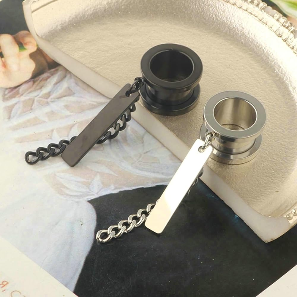 Pirsing Finti Orecchini Dilatatori Acrilici Neri 6mm (2G