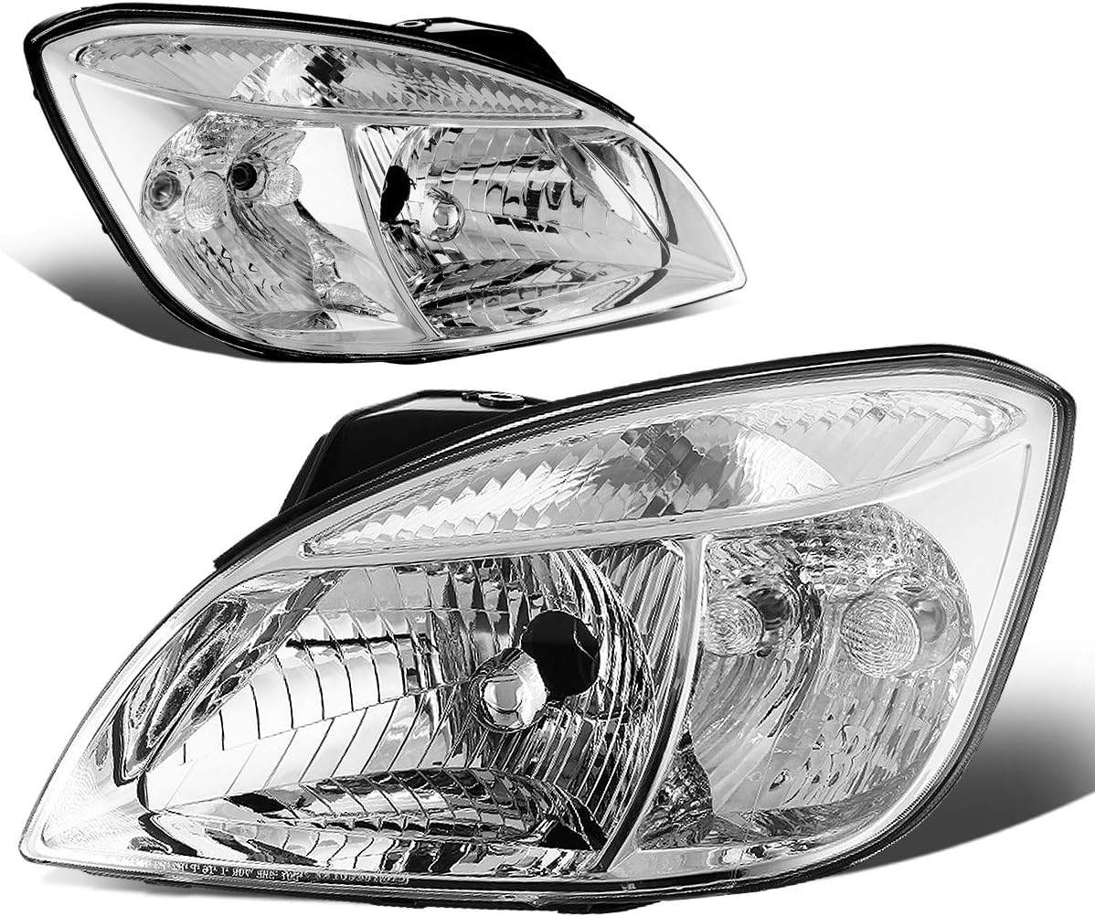 DNA MOTORING HL-KRIO06-CH-CL1 Pair Factory Style Front Driving Headlight Lamps Set Replacement Compatible with 06-08 Kia Rios