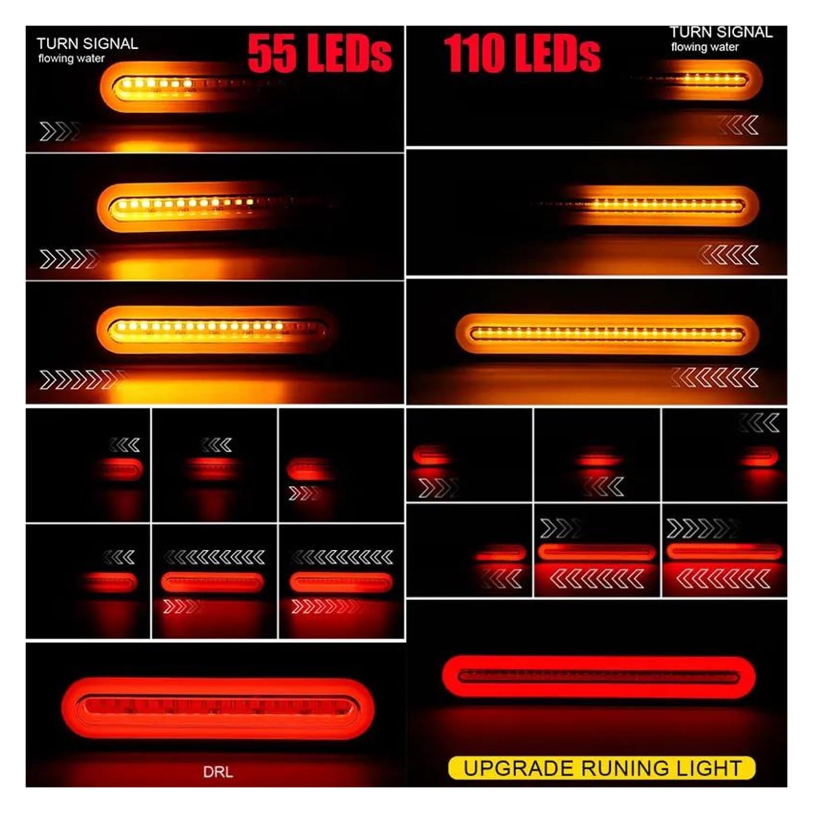 Piloto Trasero Luz LED Freno Trasero 3 En 1 12V Y 24V Luz LED Remolque Luces Traseras Coche Lámpara Señal Giro Camión Lámpara Flash Parada Trasera ATV Resistente Al Agua Piloto Posterior ( Size : F )
