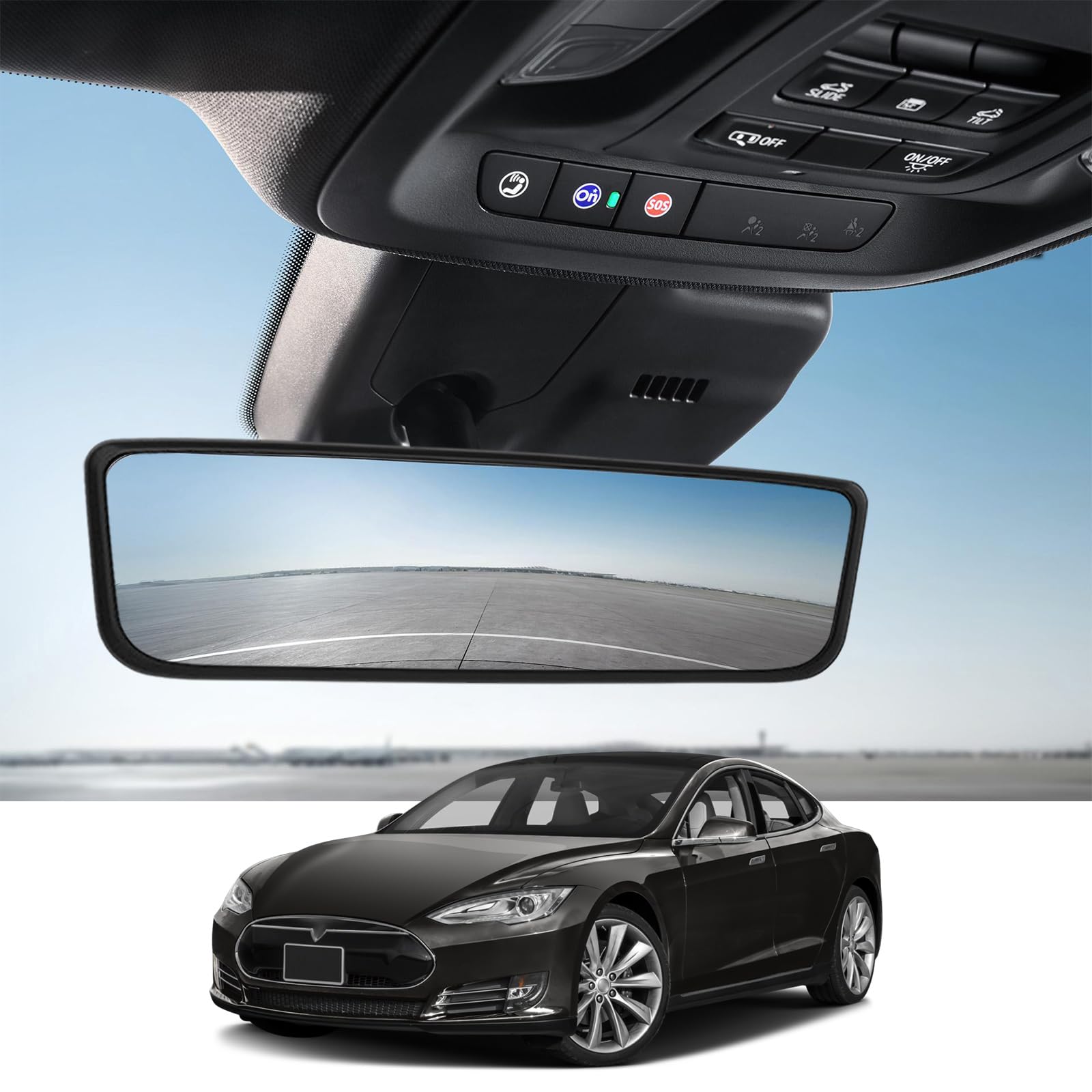 Car Accessories Pink Tesla Screen Frame Car Rear View Mirror Protector Frame Silicone Auto Rearview Edge Protection Cover Compatible With Model 3 Model Y Interior Rear View Trim Frame Decoration Car Accessories - View #2