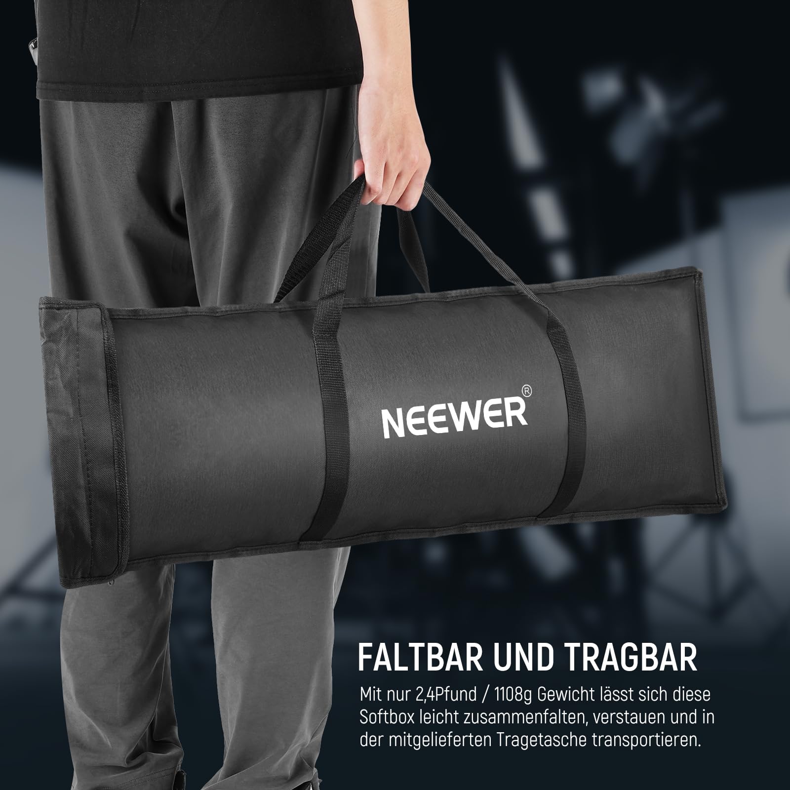 NEEWER 35,4'' Achteckige Octagonal Softbox, Quick Release Parabolic Softbox mit Bowens Mount, Gitter Tasche, kompatibel mit Aputure 120d, kompatibel mit Godox SL60w NEEWER Q4 AS600B CB300B Q300, NS92P