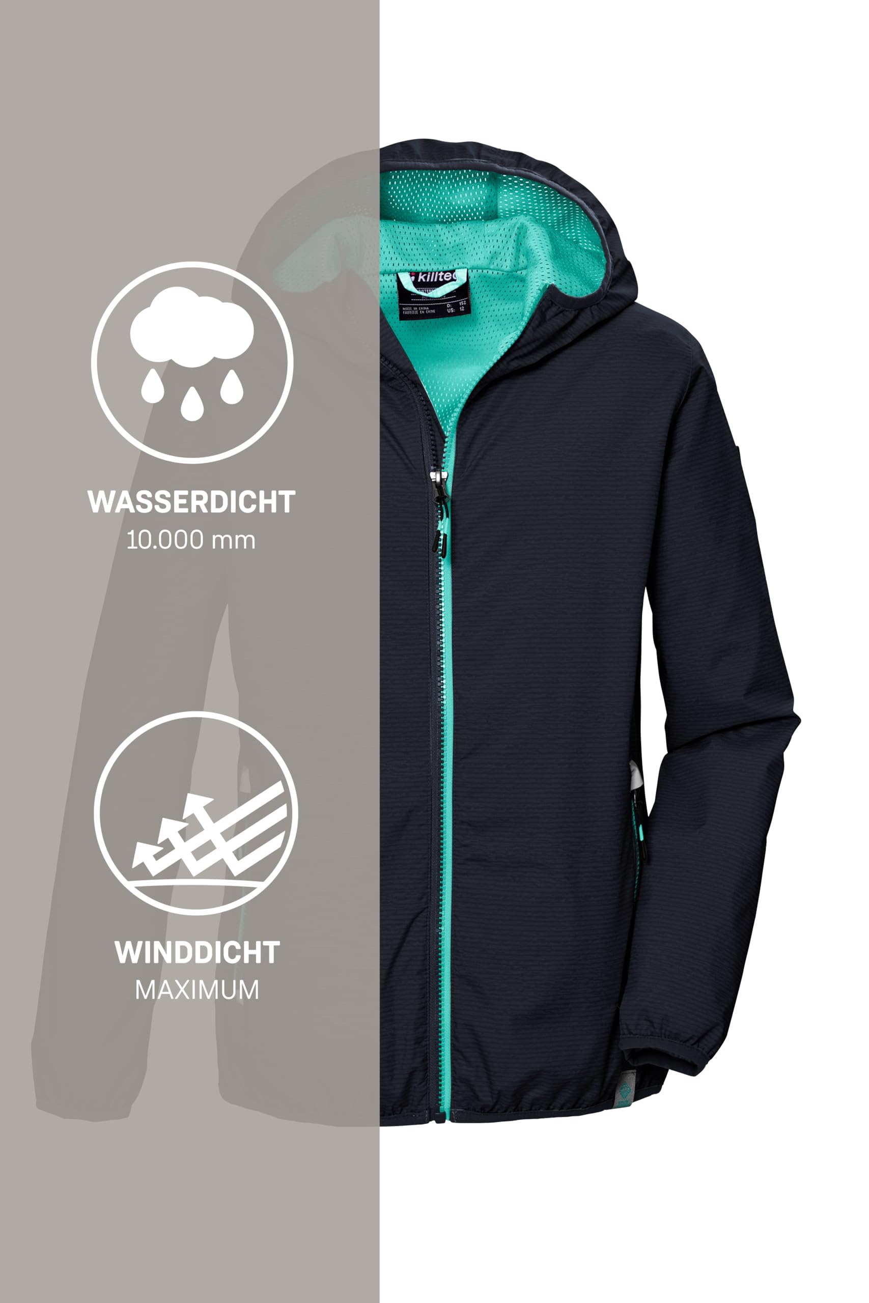 Killtec Mädchen Kos 138 Grls Jckt Funktionsjacke/Regenjacke mit Kapuze