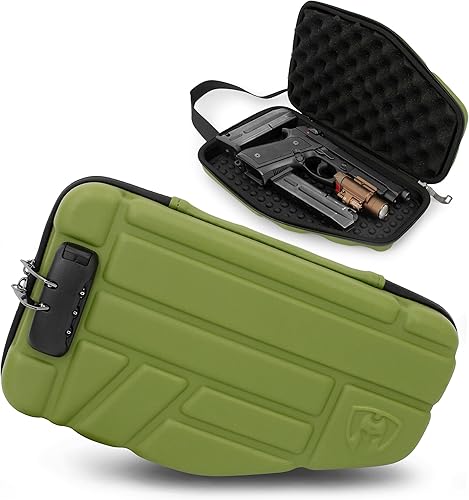 Miniatura 10 de CASEMATIX Funda de pistola con bloqueo para pistolas pequeñas a grandes de 0354in con espacio para clips y accesorios adicionales funda rígida de