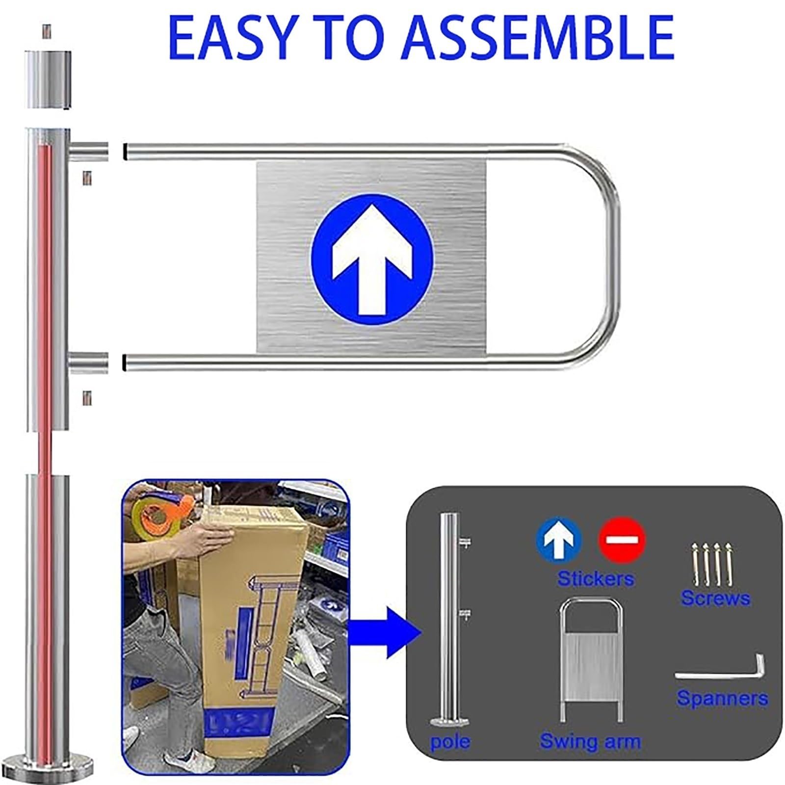 Porta a battente automatica unidirezionale per un facile passaggio, design a chiusura automatica ideale per corridoi, ingressi in biblioteche, negozi e centri commerciali