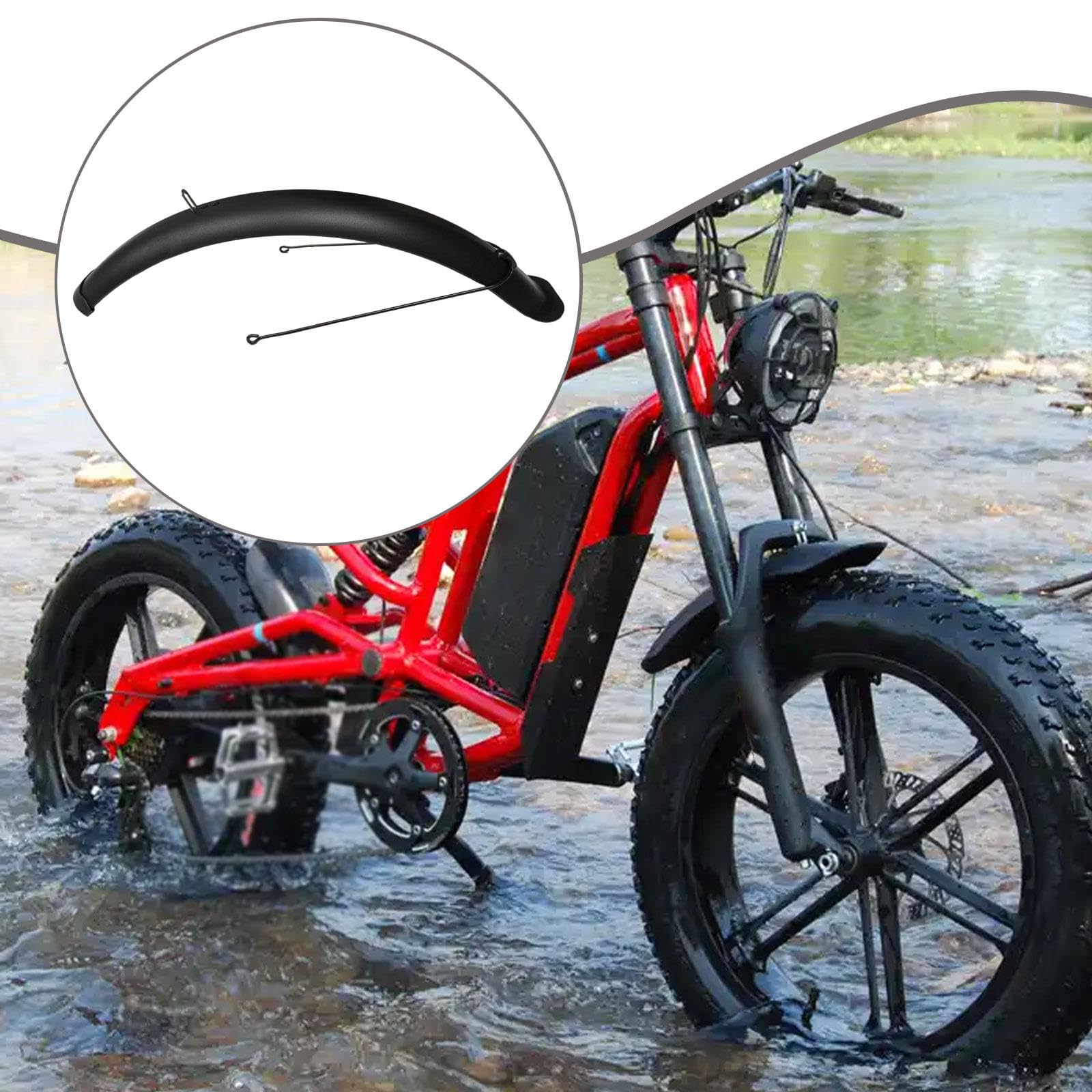 Baoblaze 2 Pièces Garde-Boue Vélo Pneus Larges Déflecteur Boue Installation Simple Accessoire Léger Résistant Pratique Adapté pour Vélo Neige Plage Électrique
