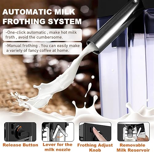 Miniatura 4 de IEASEkfj Espresso Machine Automatic Espresso Coffee Machine Cappuccino Latte Coffee Maker All-in-one Espresso Machine with Milk Froth Color  CJ-265