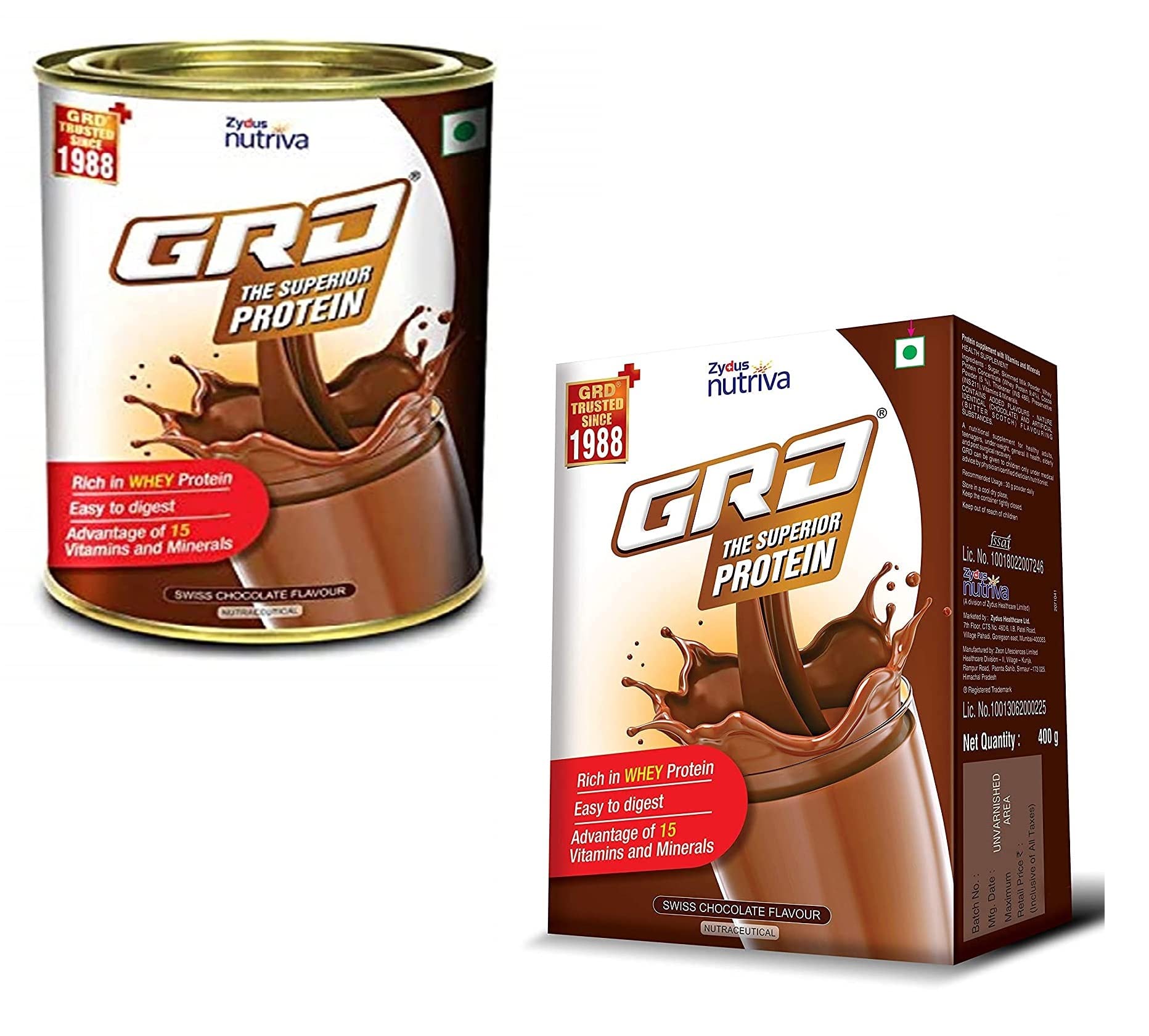 GRD Superior Protein Powder for Adults with 15 Essential Micronutrients To Support Strength, Muscle Growth & Repair and Active Life (200g & 400g, Pack of 2) – Swiss Chocolate (B09MYSP5P9) Amazon Price History, Amazon Price Tracker