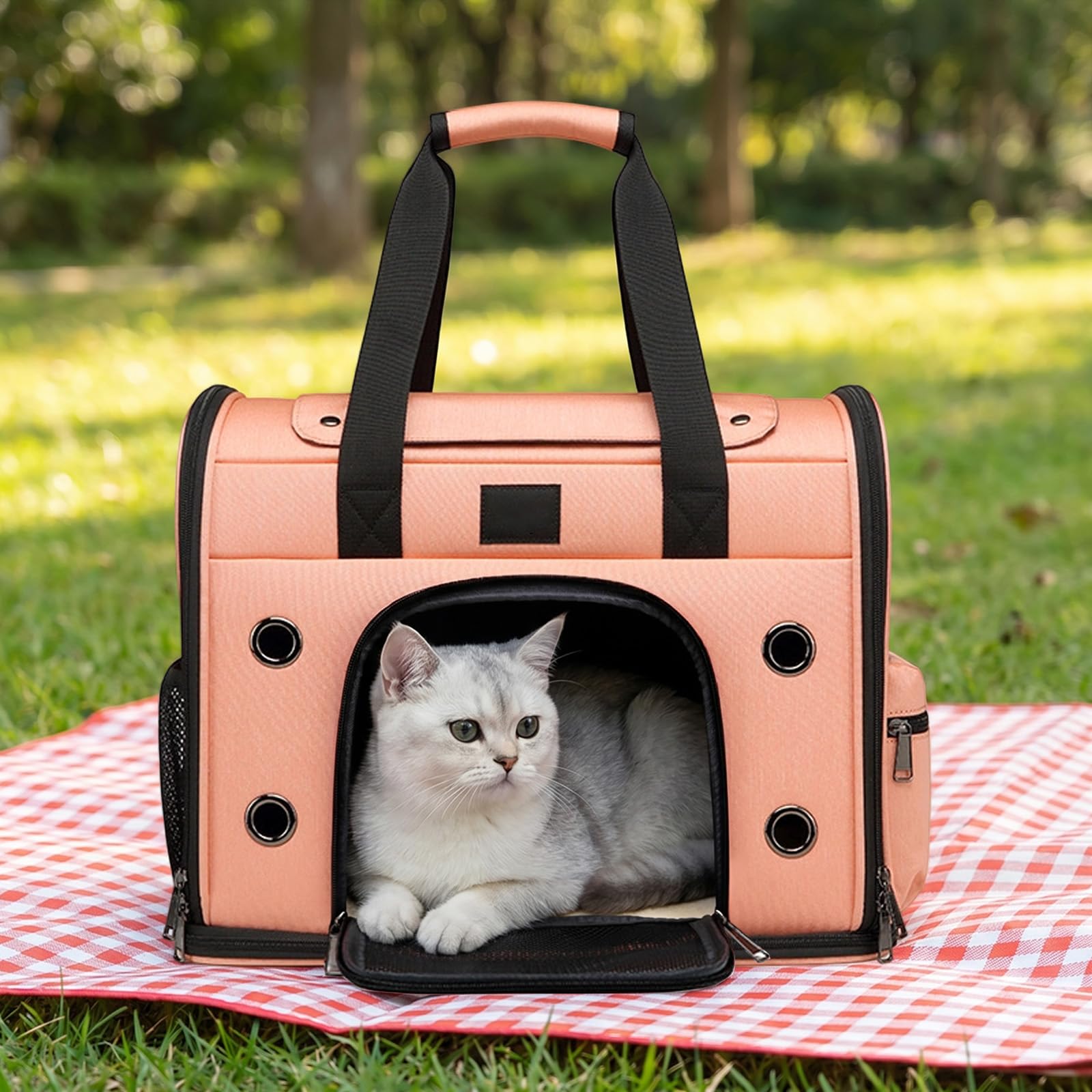 Katzentasche 42x28x34cm Transporttasche Haustier Rosa