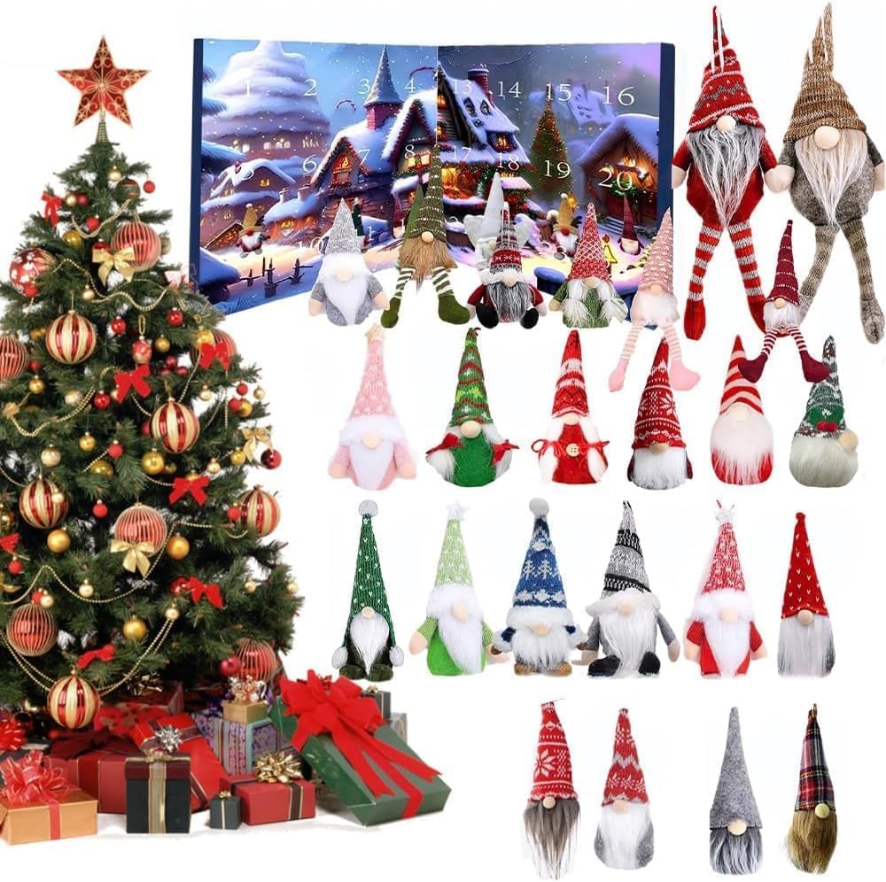 2024 Christmas Dwarf Advent Calendar with 24 Dwarf stuffed animals, 24-day Christmas Ghost Advent calendar
