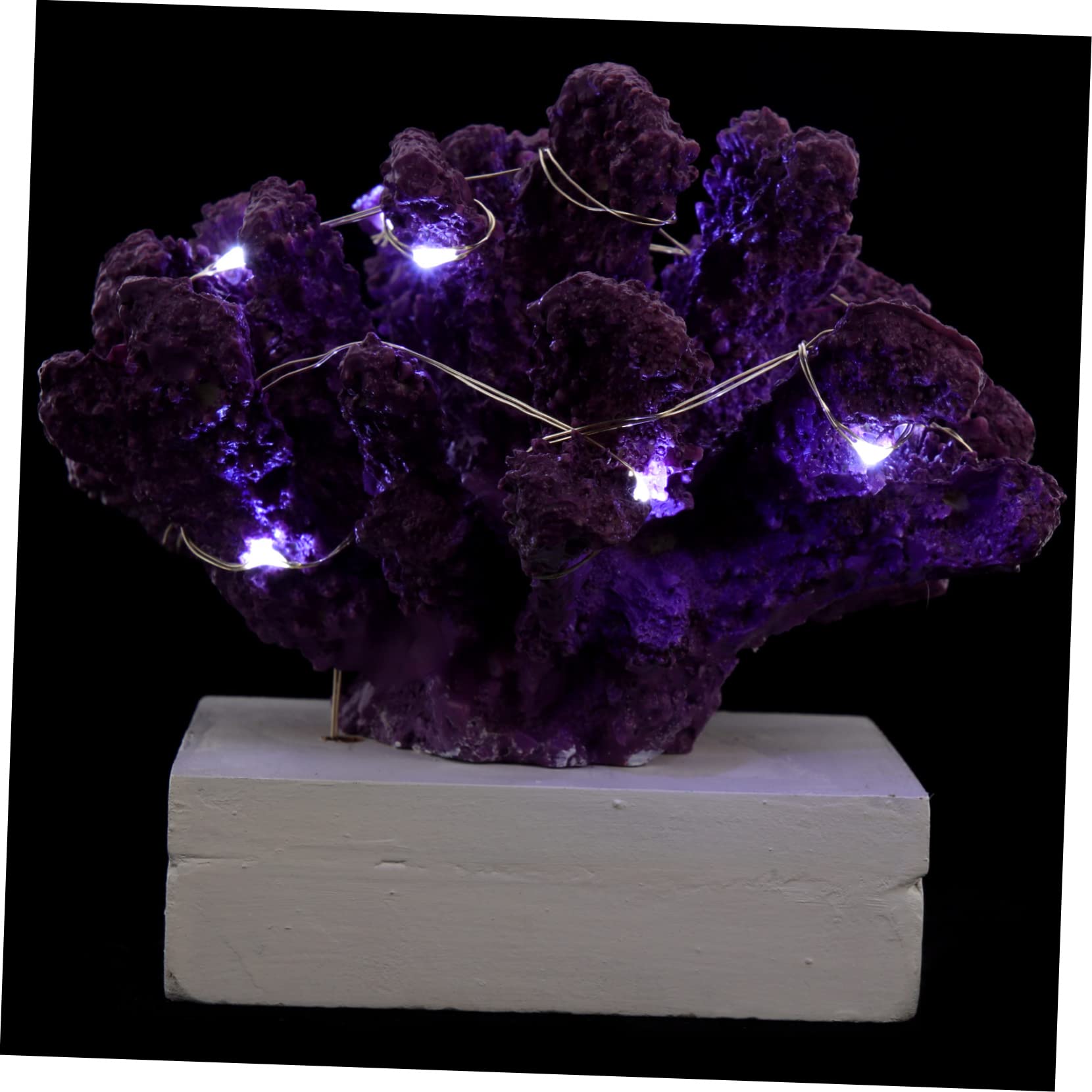Totority Decorative Coral Figurine with Lights Simulated Accessory for Chic and Office Decor Durable and Realistic