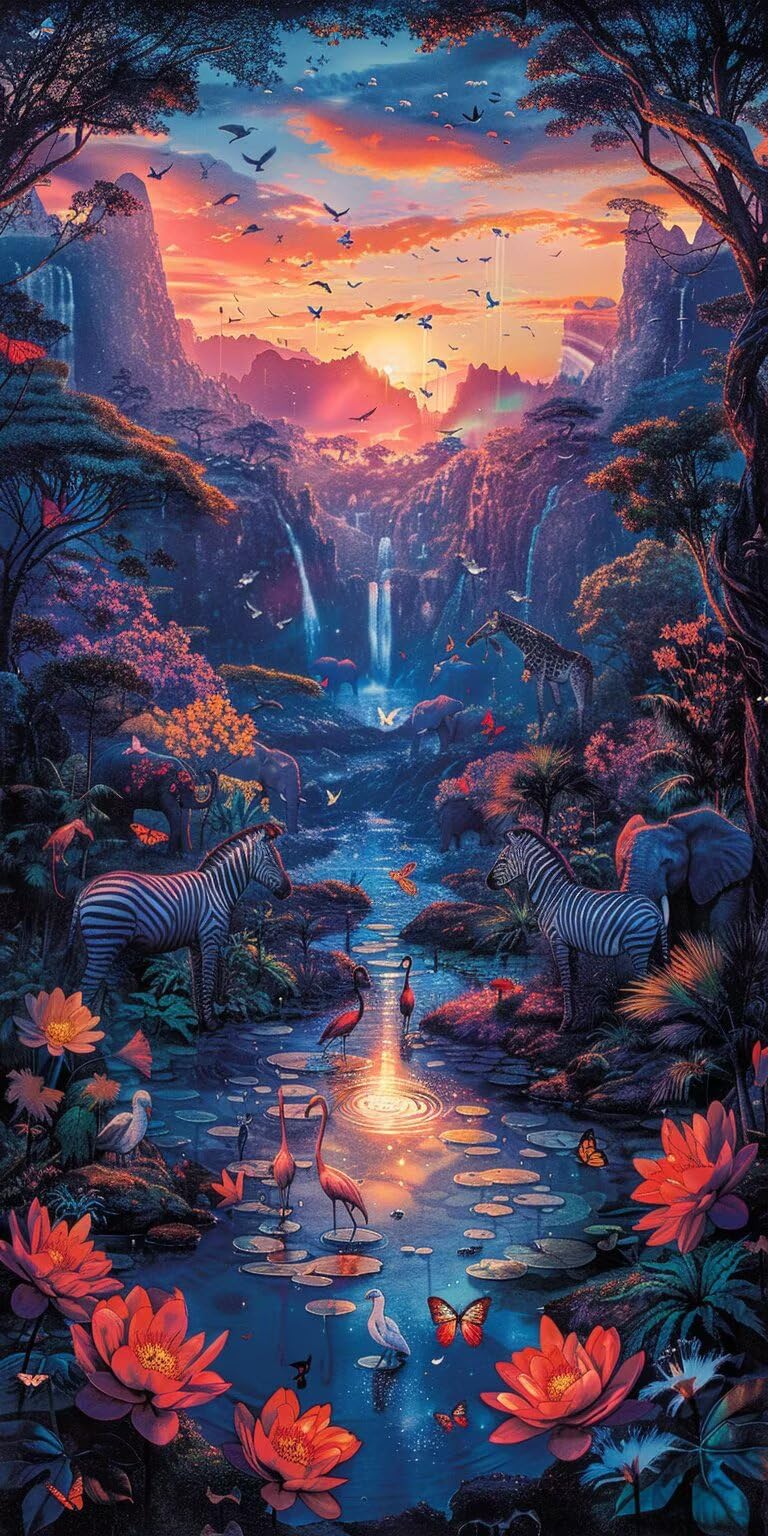 Dipingere con i Numeri Adulti Tramonto, Dipingere con i Numeri Animale, Fai da te Paint by Numbers per Principianti, Hobby Creativi Adulti, Painting by Numbers per Decorazioni Casa 80x160cm I-4077