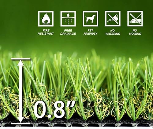 Miniatura 3 de Césped artificial de 5.5 x 6.5 pies Alfombra sintética gruesa realista de césped para mascotas, para interiores y exteriores, jardín, césped,