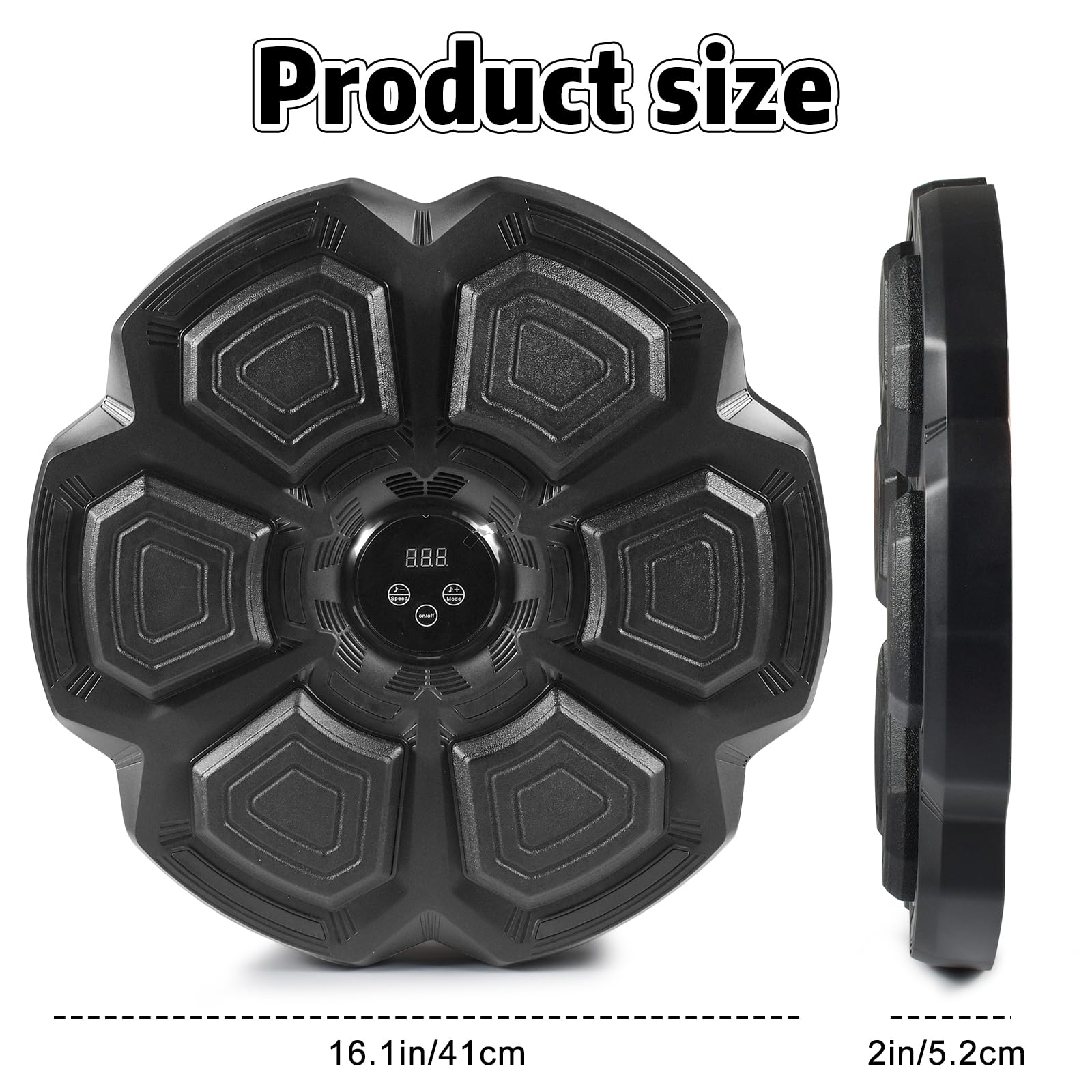 Music Box Machine Salto Boxer Musicale A Parete Con Guanti Boxe Macchina Elettronica Boxe Musicale LED Parete Smart Boxing Target Attrezzature,Supporta Bluetooth,9 Modalità per Bambini Adulti