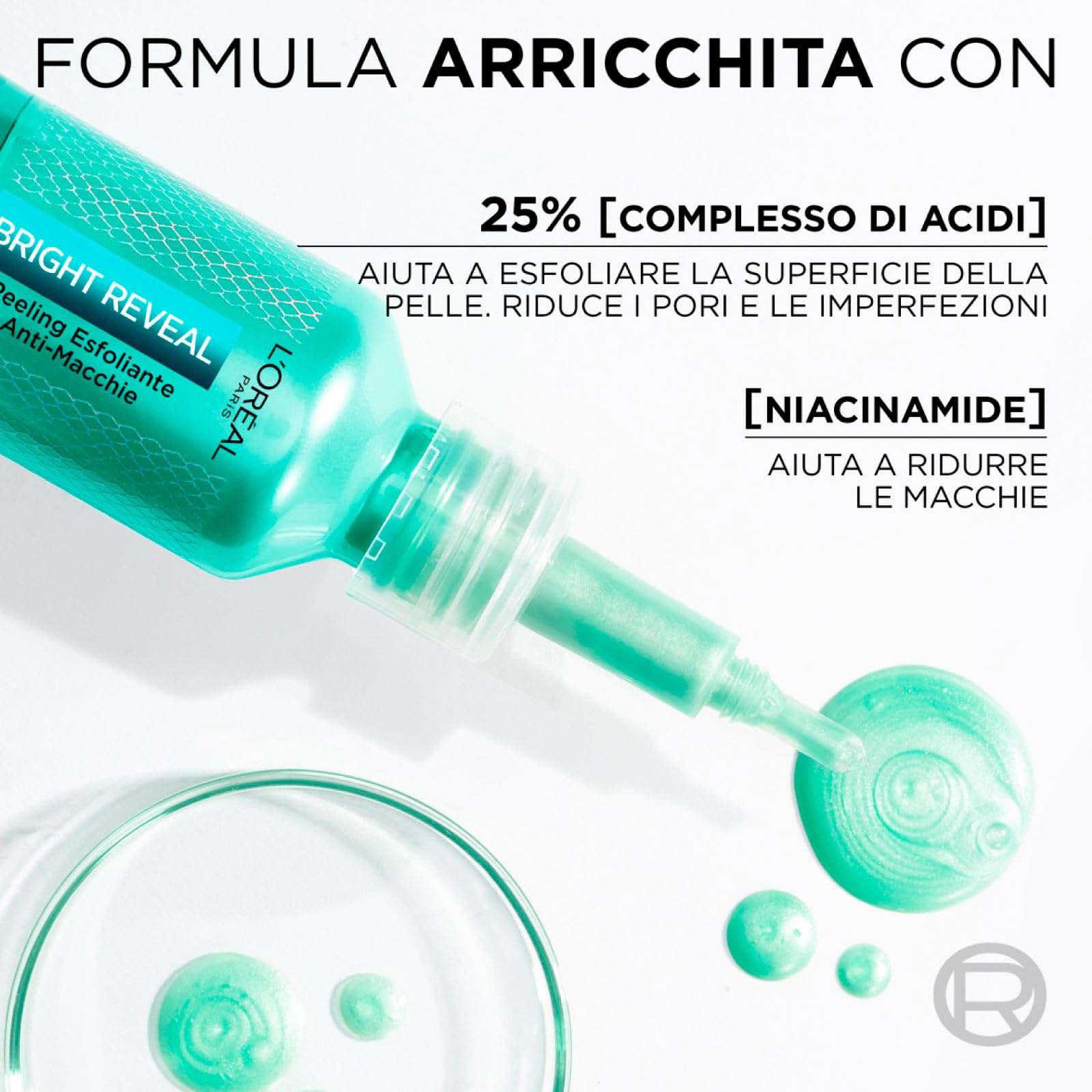 L'Oréal Paris Bright Reveal Anti-Flecken-Kit mit Feuchtigkeitscreme SPF50 50 ml + UV-Flüssigkeit SPF50 50 ml + Peeling 25 ml – 3er-Set