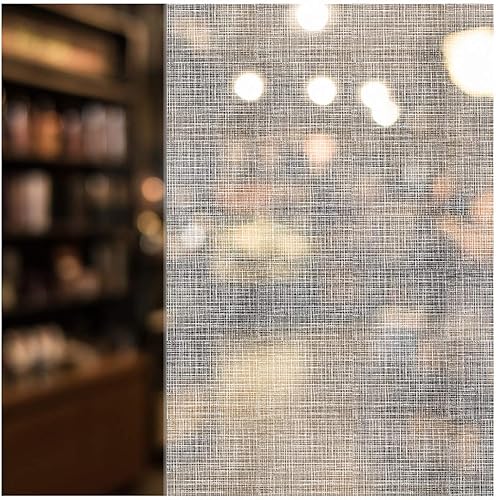 BDF 4WHN - Película decorativa para ventana, red blanca (36 pulgadas x 14 pies)