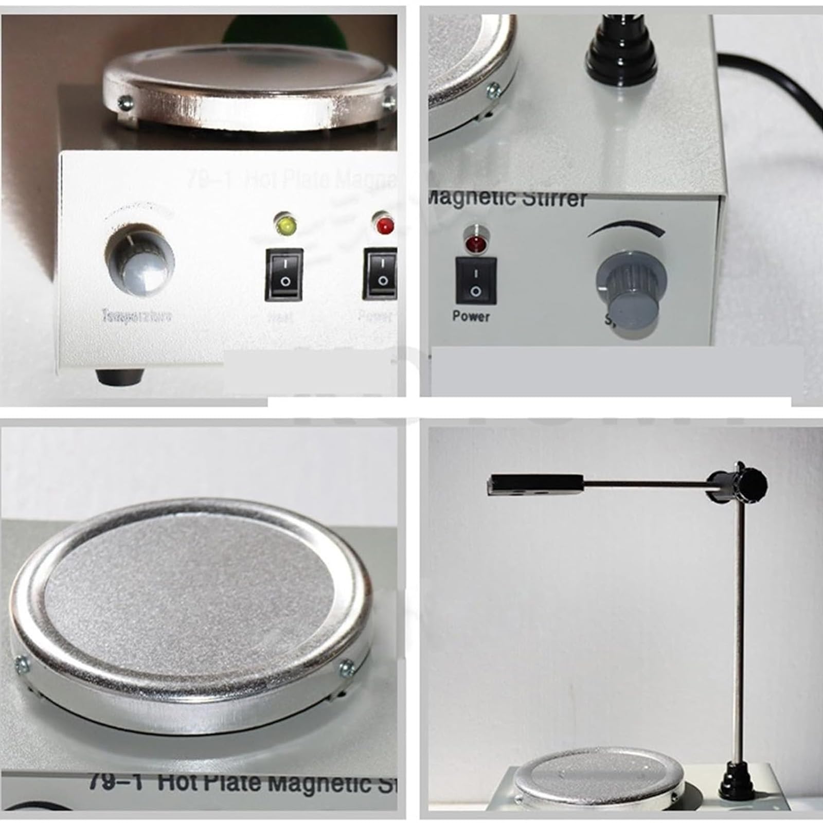 Agitador Magnético De Placa Calefactora, Mezclador De Control Dual De Calentamiento De Laboratorio De 1000 Ml Con Potencia De Agitación De 25 W Y Potencia De Calentamiento De 250 W, Regulación De