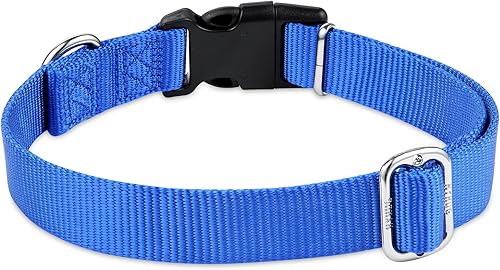 Miniatura 10 de Hyhug Pets - Collar clásico de nailon resistente para perro con hebilla fácil de colocar y quitar. (L, negro)