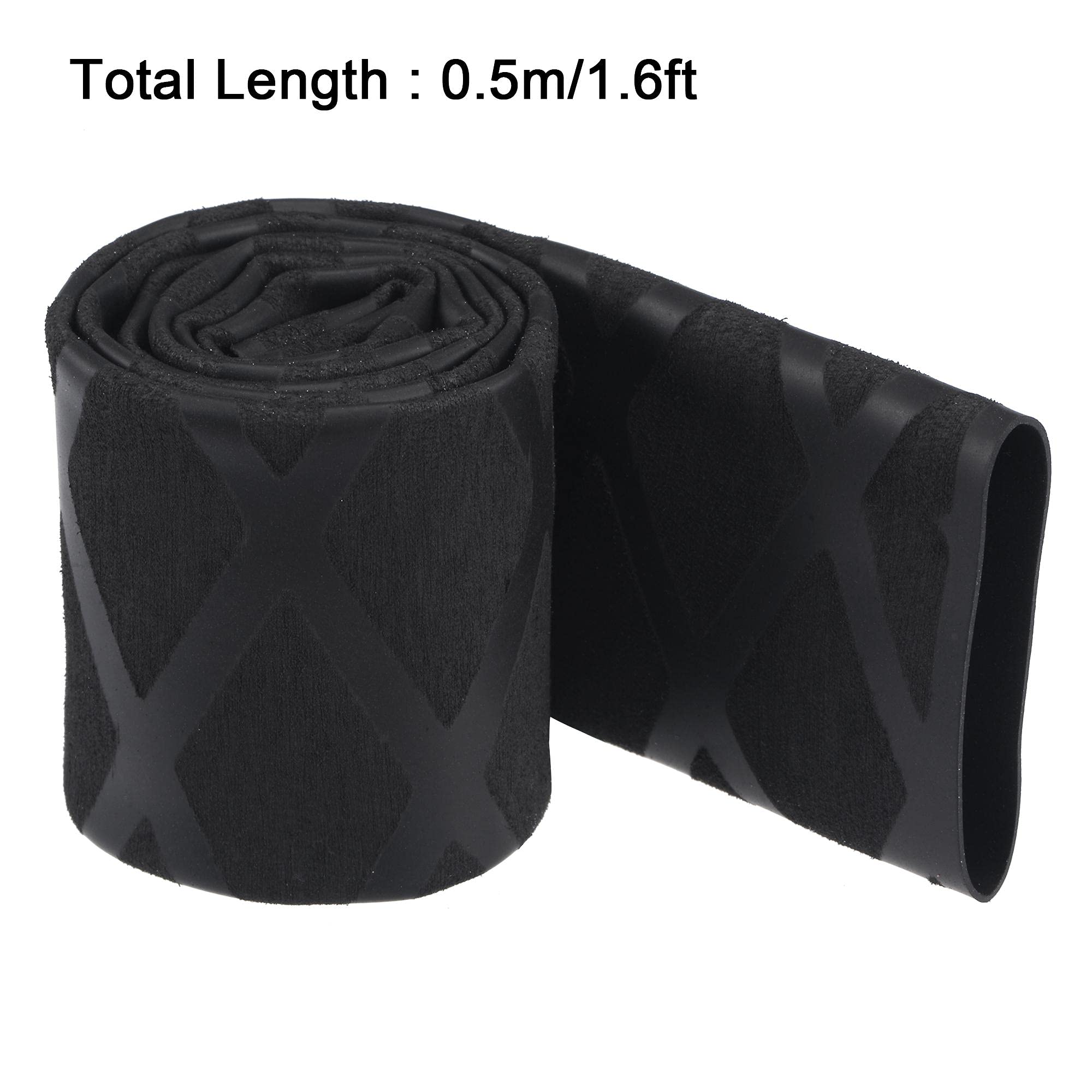 Gaine Thermorétractable Pour Poignées Canne à Pêche - Diamètre 30mm, Plat, Rapport 2:1 - 1 Mètre Noir