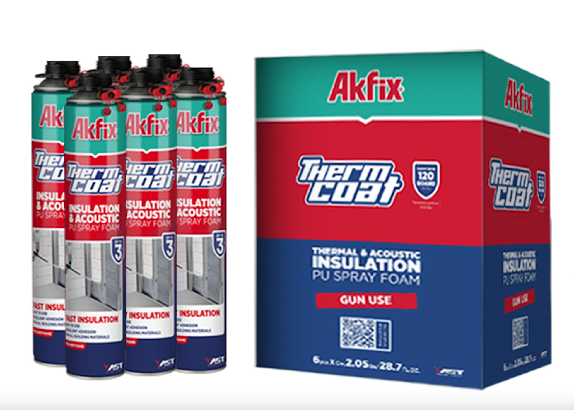 Akfix Thermcoat Spray Foam Insulation - Insulation Foam Spray, Polyurethane Spray Foam, Heat Insulat
