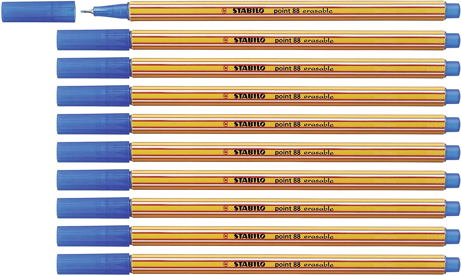 STABILO Fineliner point 88 erasable - Pack of 10 - Blue