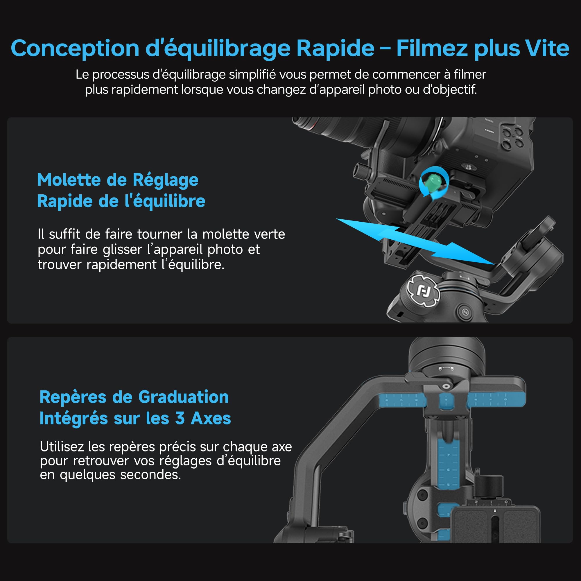 [Officiel] FeiyuTech SCORP-C 2 Stabilisateur Appareil Photo 3 Axes avec Suivi AI 4.0, Panneau de Boutons,Charge Utile 3,5KG, Prise de Vue Verticale Native, Équilibrage Rapide, Contrôle Bluetooth