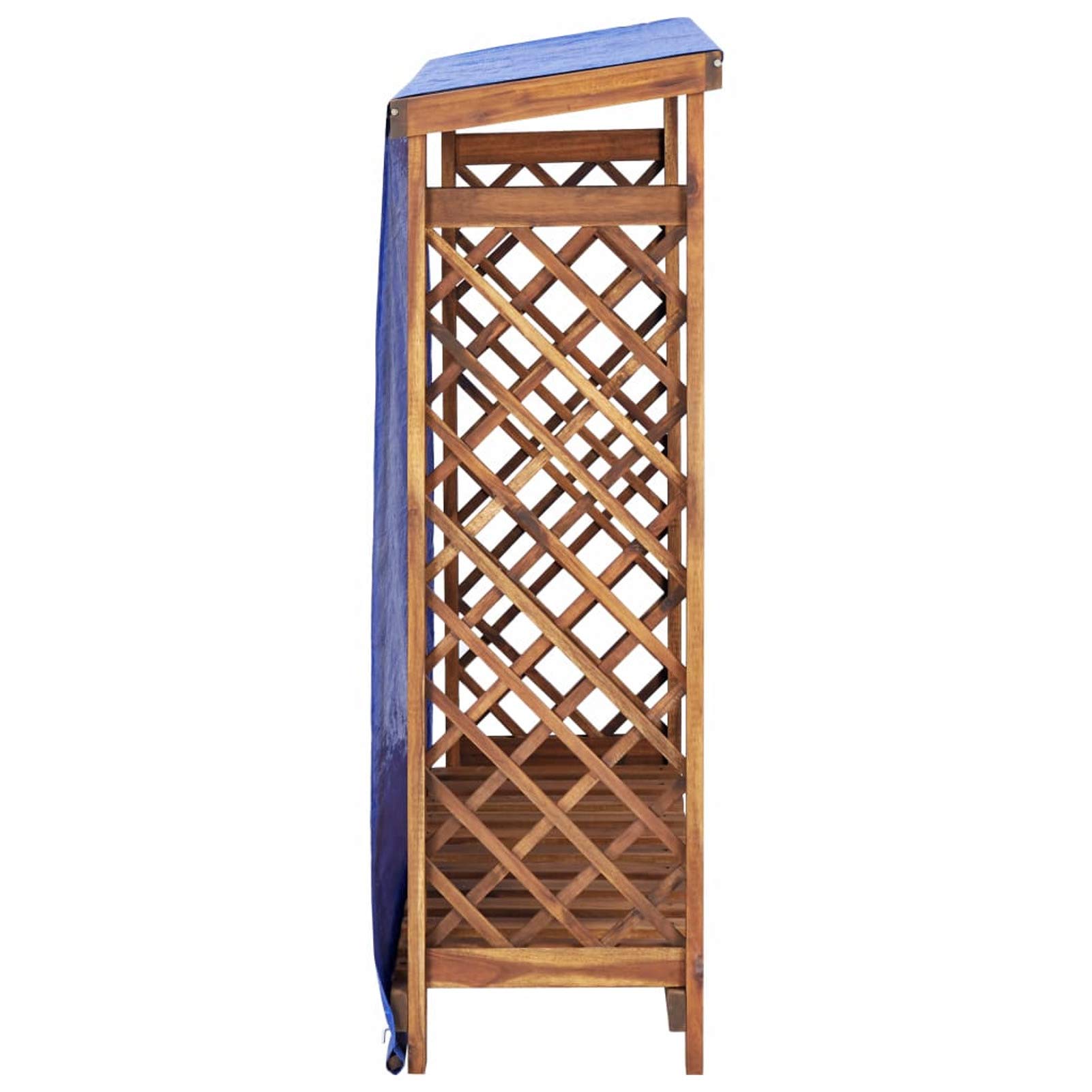Capanno Legnaia Portalegna da Giardino in Legno di Acacia 105x38x118 cm,Rimessa per Legna da Ardere in Legno di Acacia,Legnaia in Legno da Giaridno,Portalegna da Esterno,Casetta Porta Legna